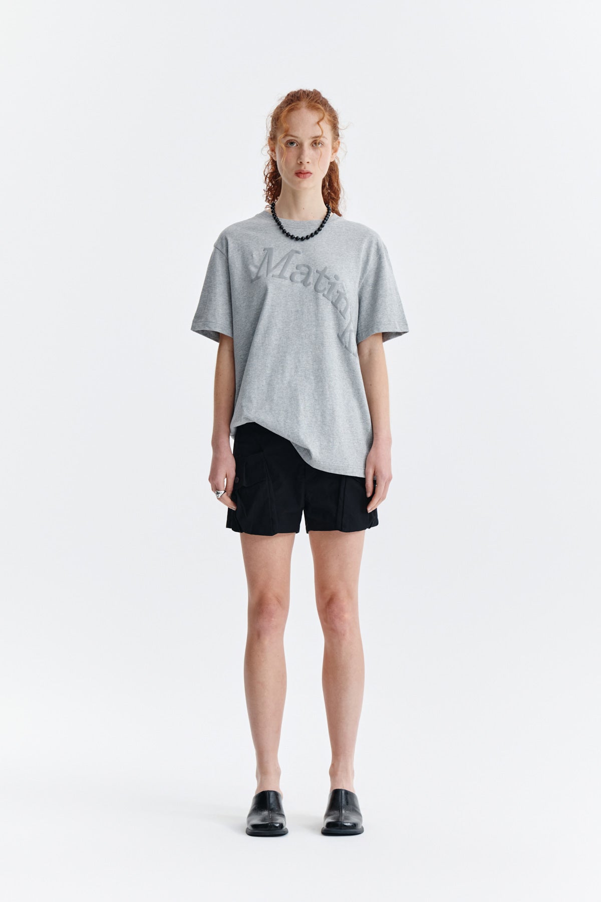 Matin Kim - Matin Wave Printing Logo Top (Grey) product image 5 | TRAB K-Fashion Australia