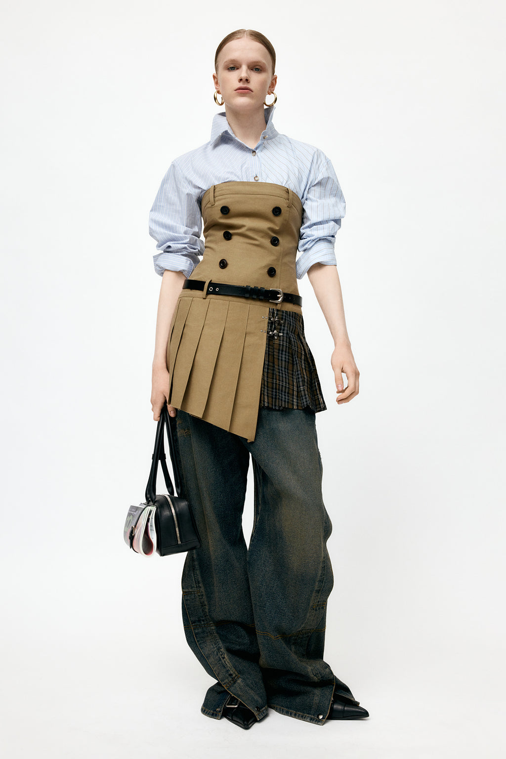 Andersson Bell - Double Pleats Trench Dress (Khaki) product image 7 | TRAB K-Fashion Australia