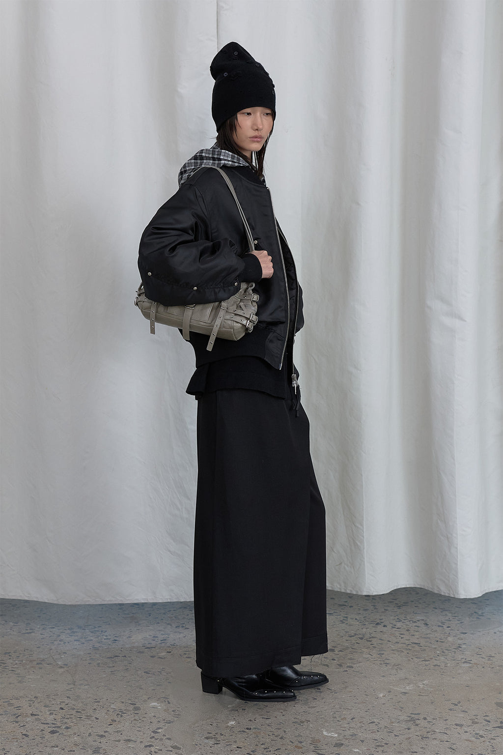 Deinet - Stud Check Point Ma1 Jumper (Black) product image 4 | TRAB K-Fashion Australia