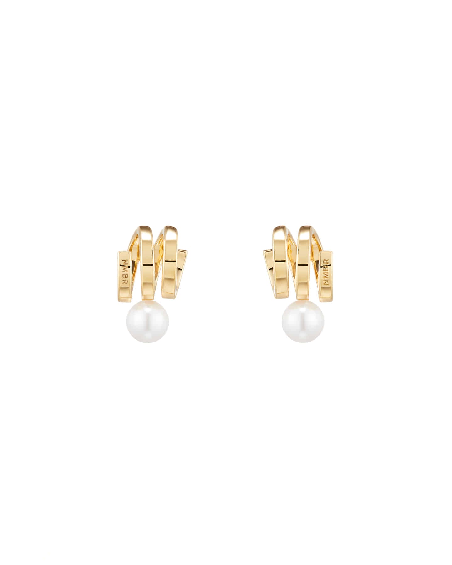 Numbering - Flat Coil with Pearl Earrings #4107 product image 6 | TRAB K-Fashion Australia