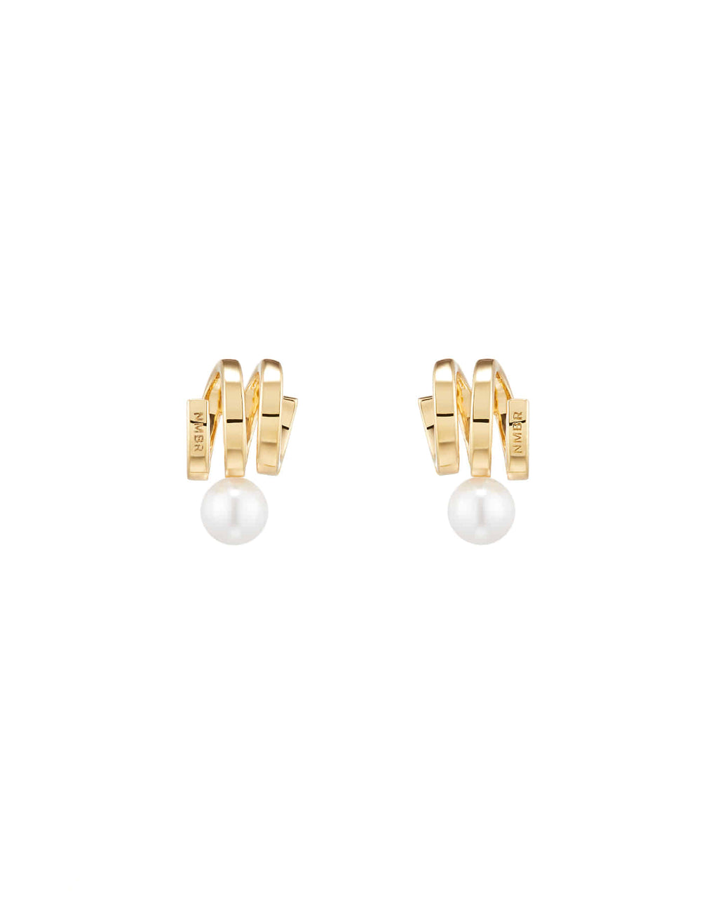 Numbering - Flat Coil with Pearl Earrings #4107 product image 6 | TRAB K-Fashion Australia