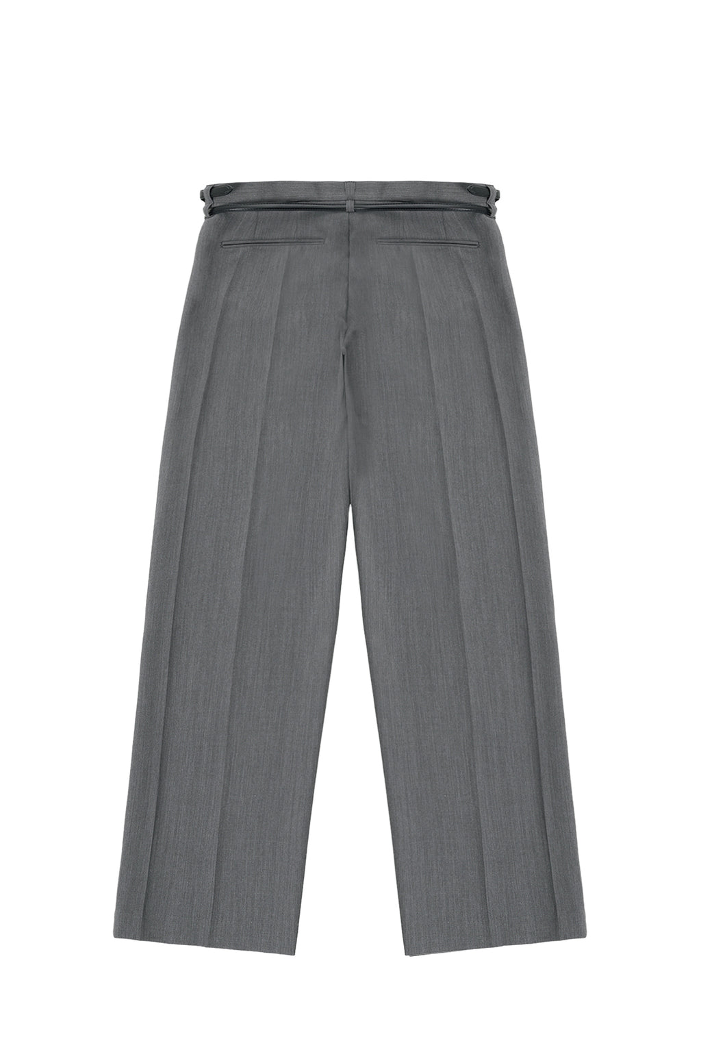 STU - Crease Double Belt Slacks (Mid Grey) product image 18 | TRAB K-Fashion Australia