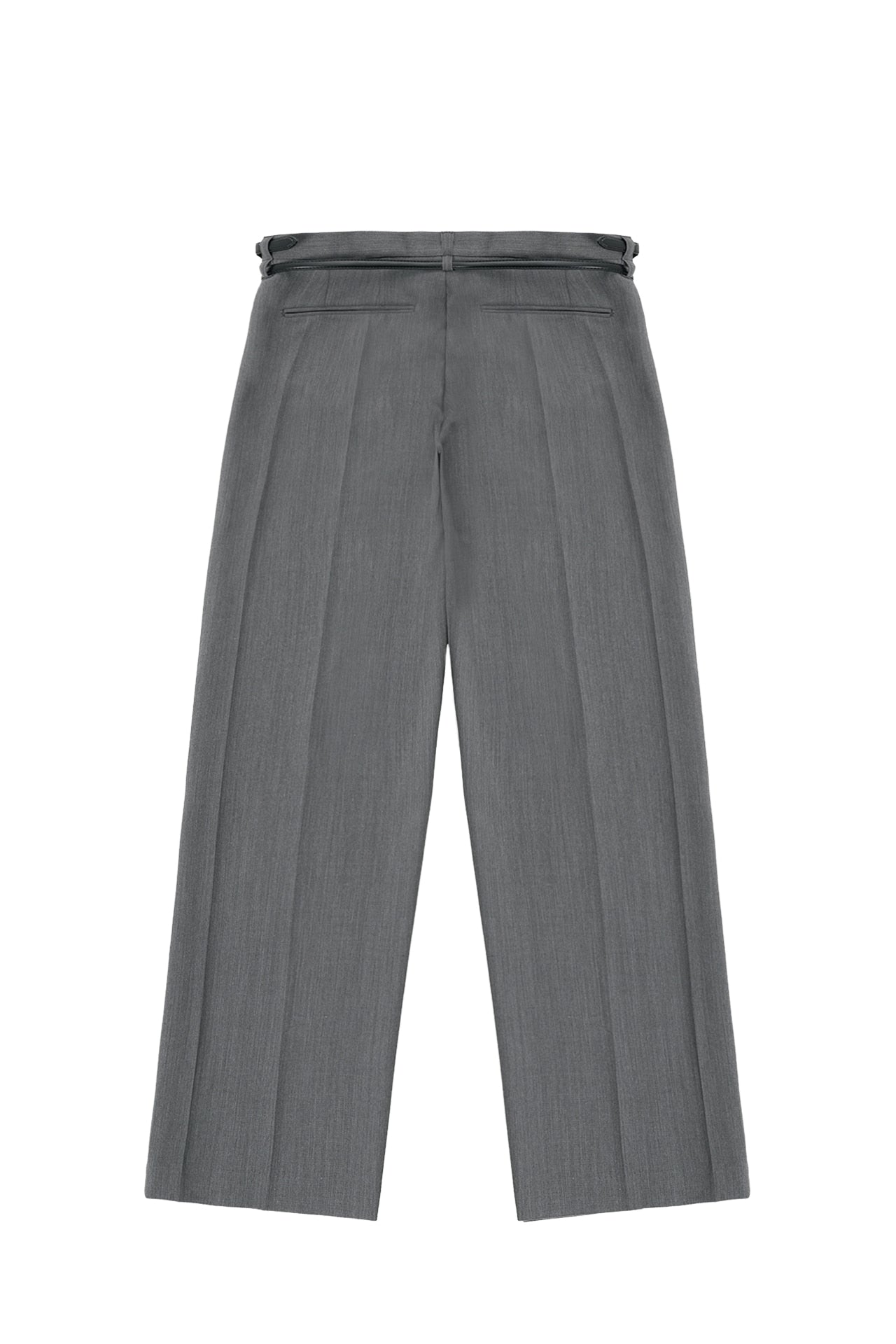 STU - Crease Double Belt Slacks (Mid Grey) product image 18 | TRAB K-Fashion Australia
