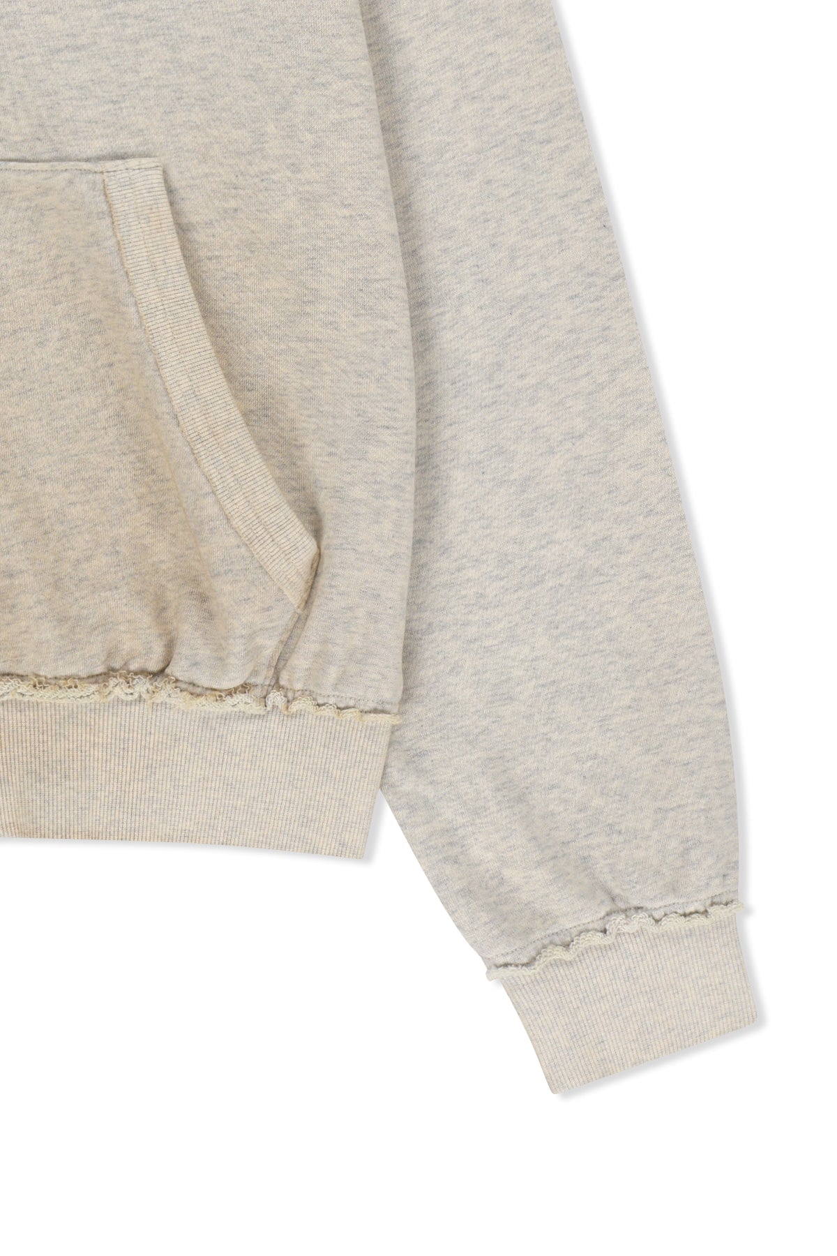 Matin Kim - Vintage Washed Color Contrast Hoody Zip Up (Light Beige) product image 4 | TRAB K-Fashion Australia