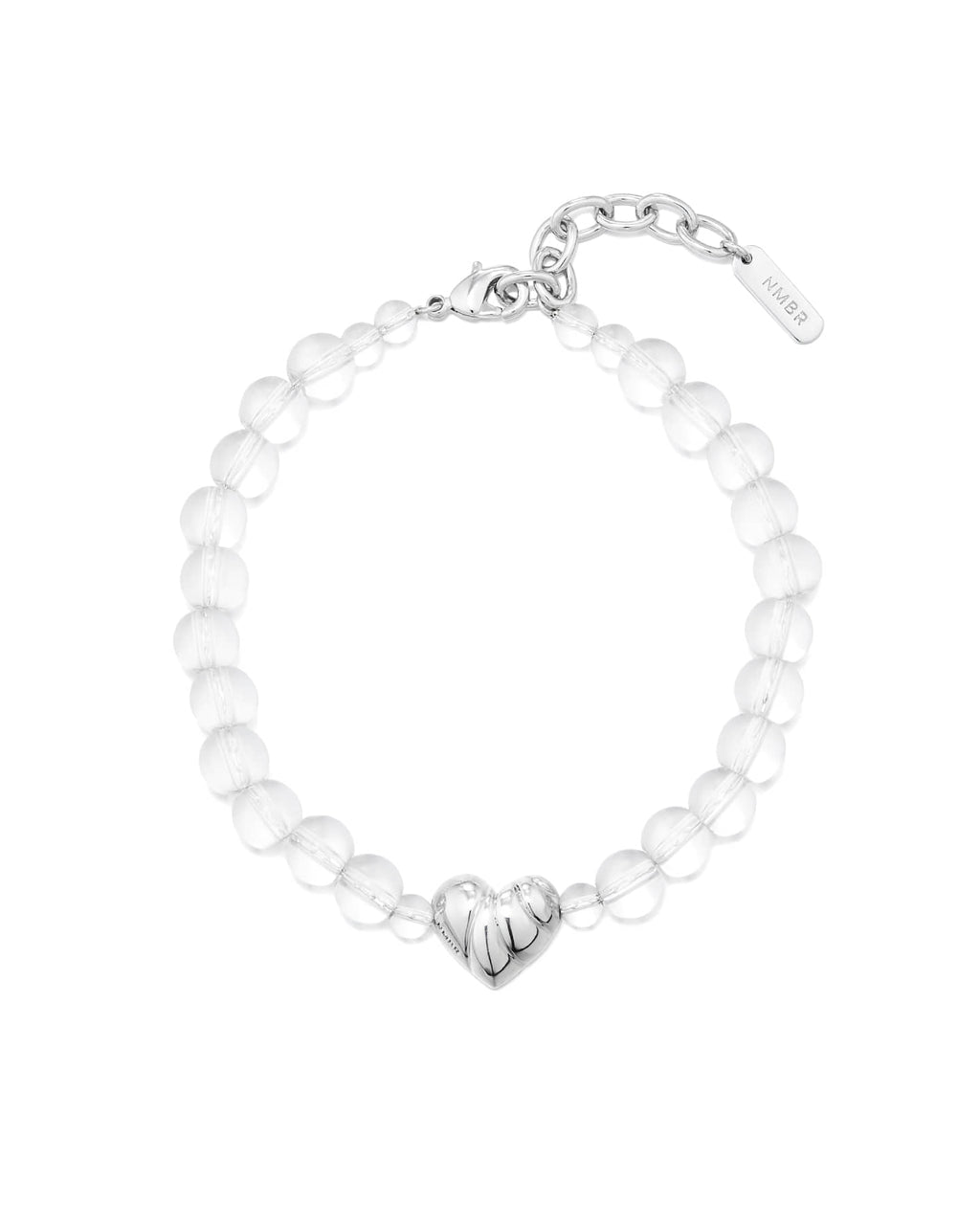 Numbering - Clear Quartz Bracelet with Wavy Heart #5939 product image 3 | TRAB K-Fashion Australia