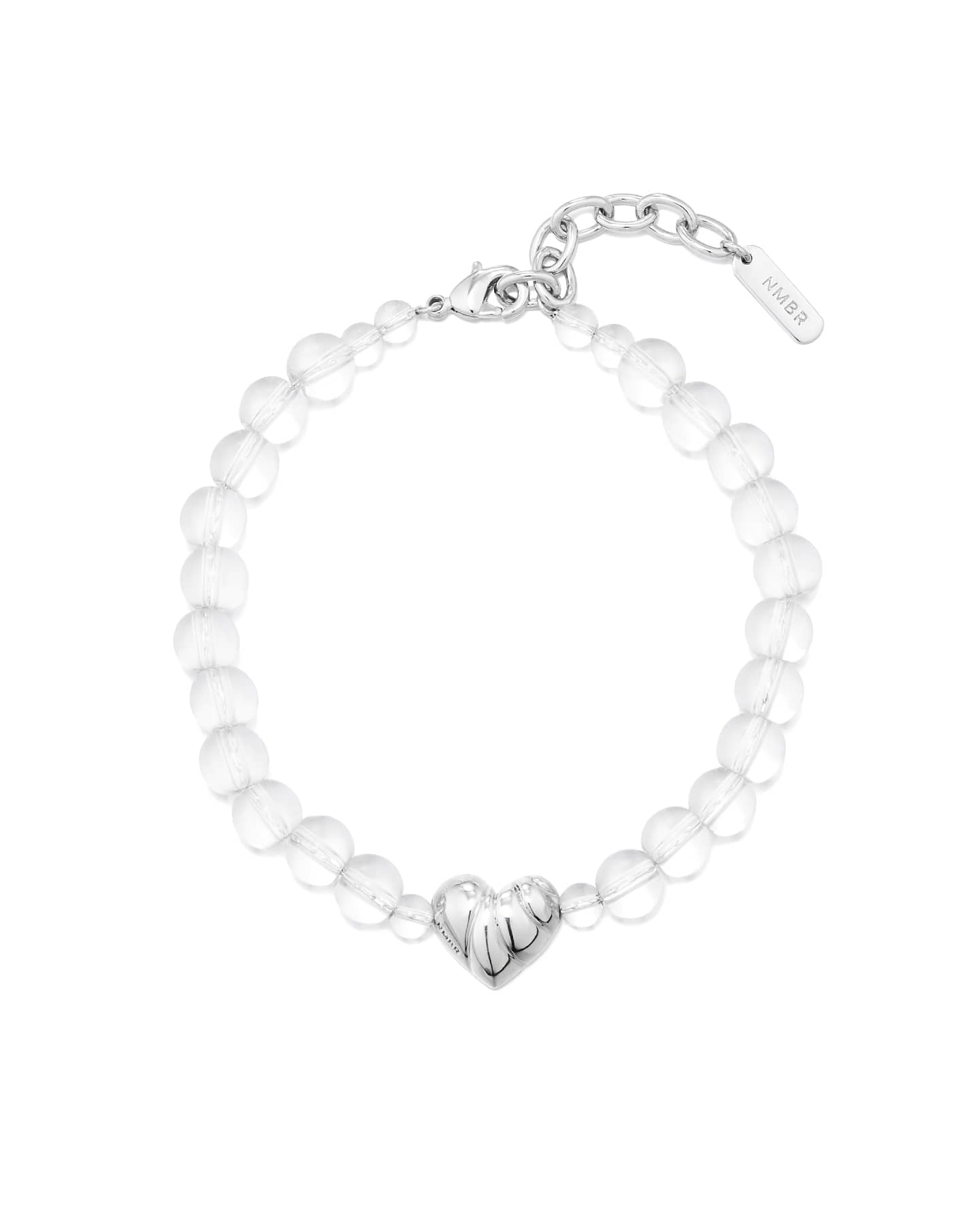 Numbering - Clear Quartz Bracelet with Wavy Heart #5939 product image 3 | TRAB K-Fashion Australia