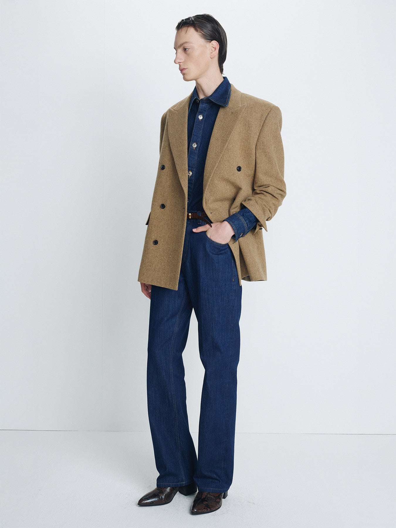 Tonywack - Flared-Leg Denim Jeans (Rinsed Indigo) product image 3 | TRAB K-Fashion Australia