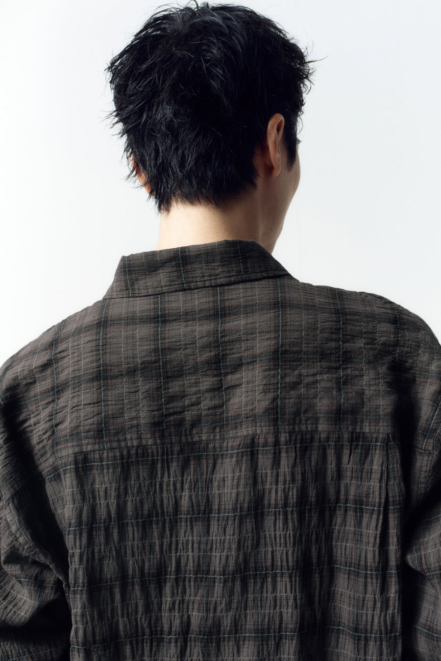 Insilence - Garment Dyed Check Shirt (Brown) product image 4 | TRAB K-Fashion Australia