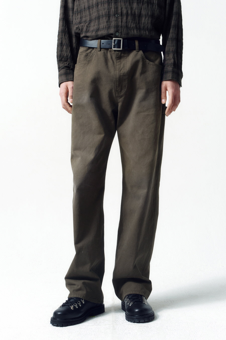 Insilence - Brushed Cotton Work Pants (Faded Brown) product image 2 | TRAB K-Fashion Australia