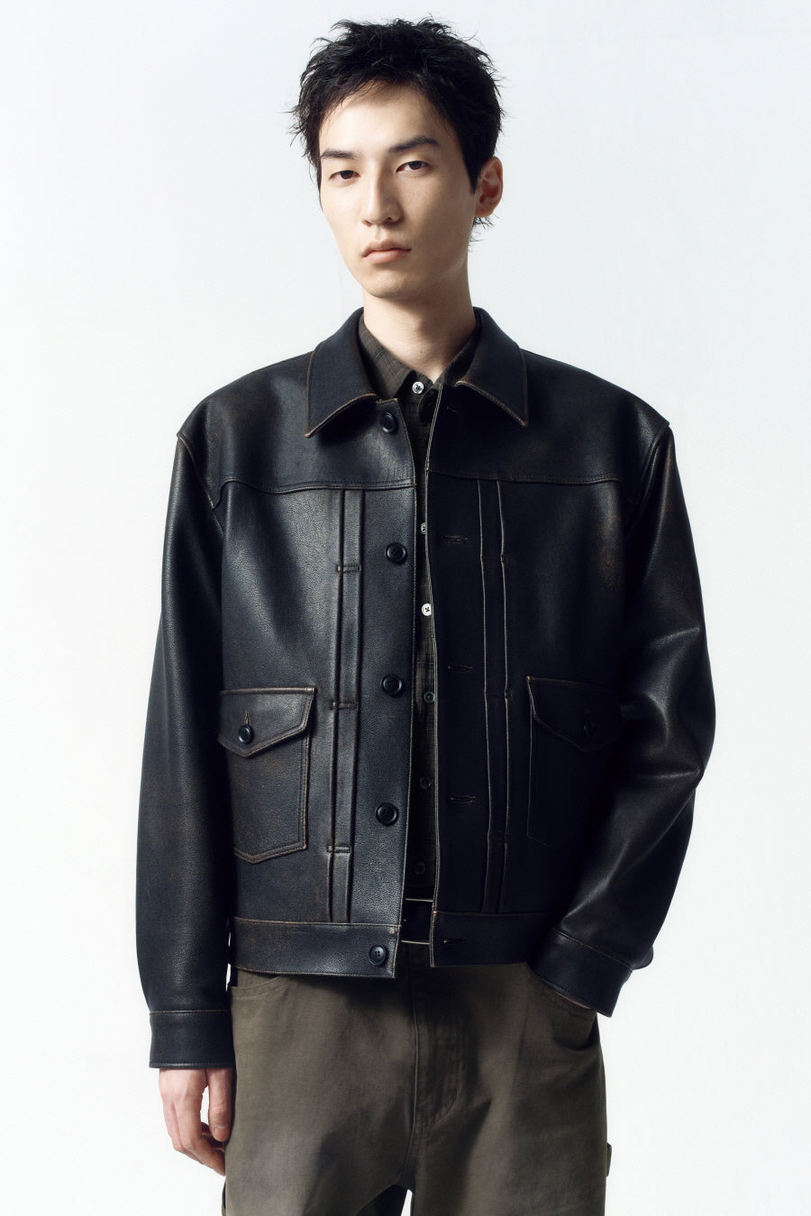 Insilence - Lambskin Jean Jacket (Patina Brown) product image 2 | TRAB K-Fashion Australia
