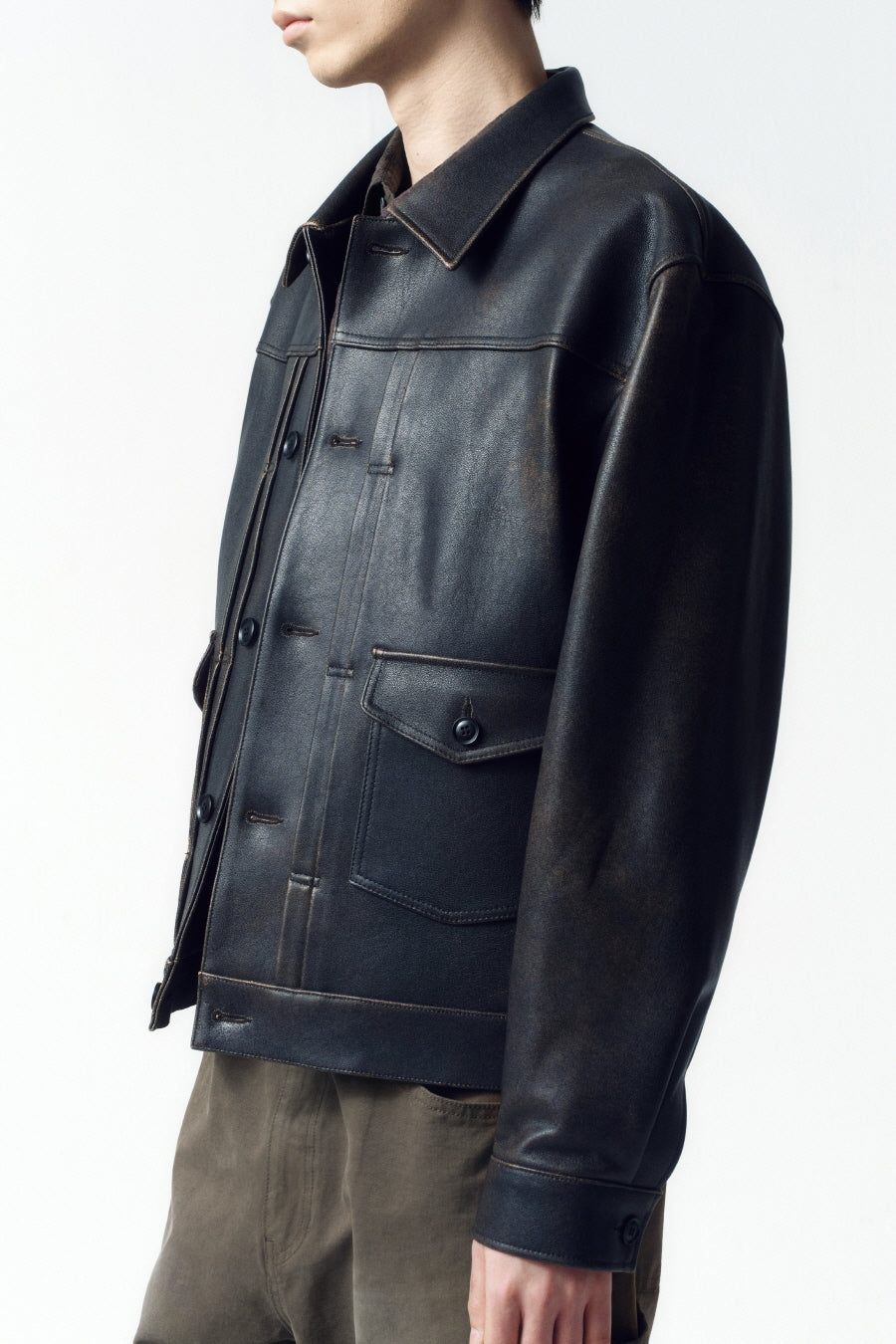 Insilence - Lambskin Jean Jacket (Patina Brown) product image 4 | TRAB K-Fashion Australia