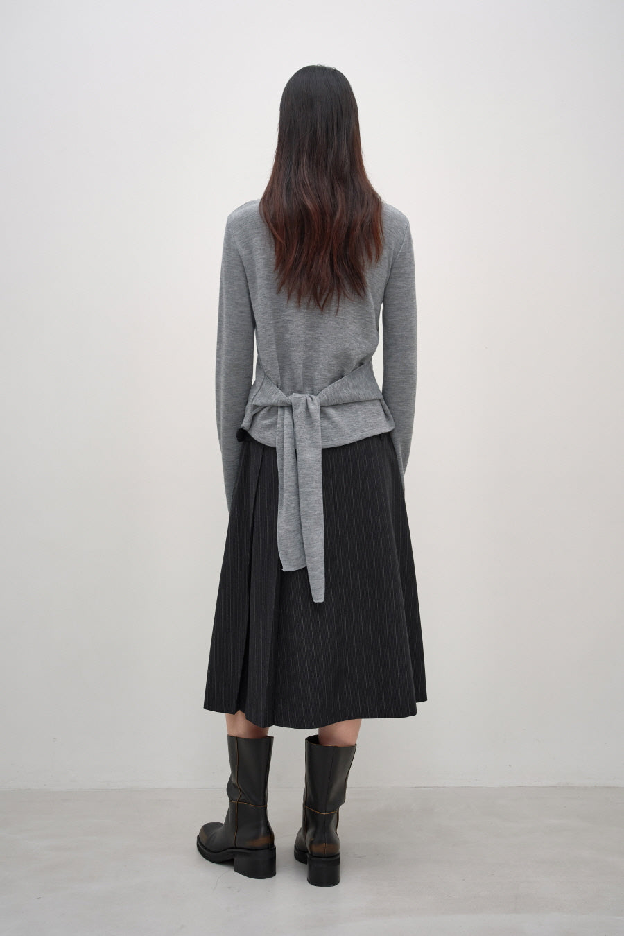 Insilence - Double-Strap Hairy T-Shirt (Grey) product image 6 | TRAB K-Fashion Australia