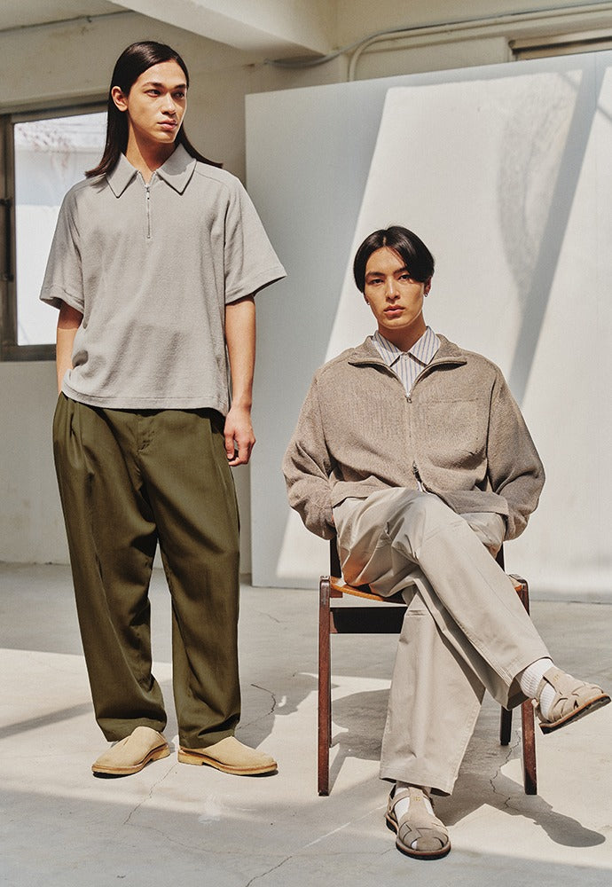 Art if acts - Terry Half Zip-up Shirt (Light Grey) product image 1 | TRAB K-Fashion Australia