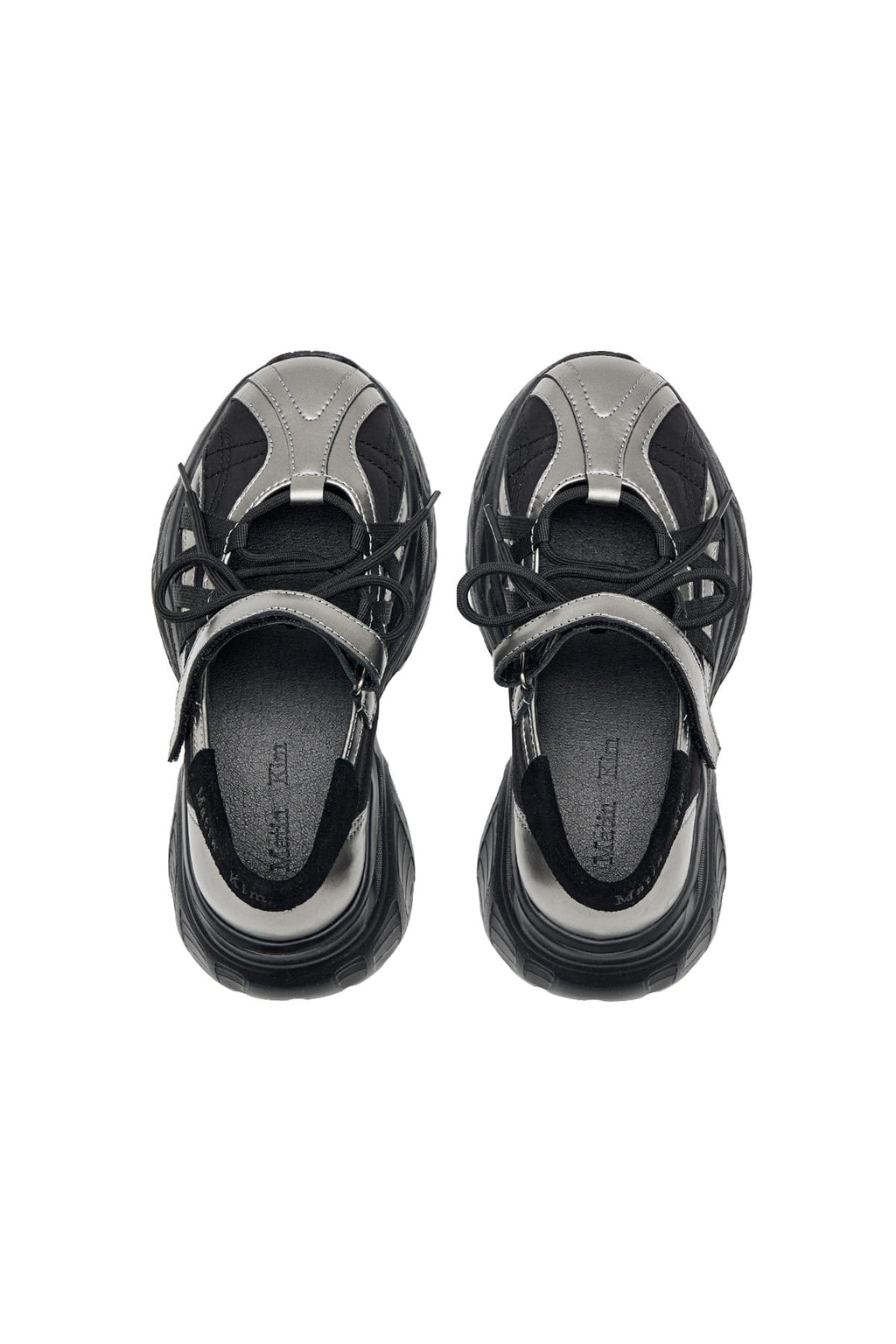 Matin Kim - Lace Up Chunky Ballet Sneakers (Dark Silver) product image 2 | TRAB K-Fashion Australia