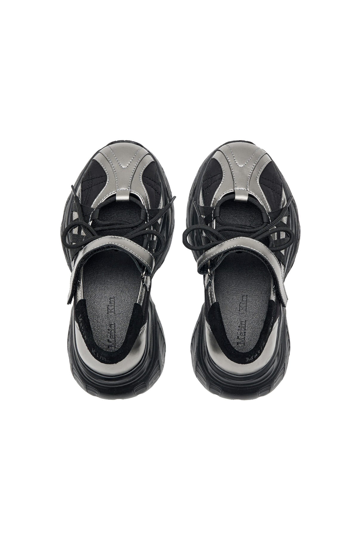 Matin Kim - Lace Up Chunky Ballet Sneakers (Dark Silver) product image 2 | TRAB K-Fashion Australia