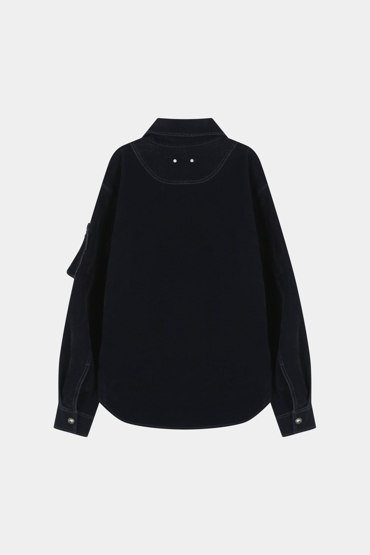 Andersson Bell - Flock Velvet Padded Shirt (Navy) product image 9 | TRAB K-Fashion Australia