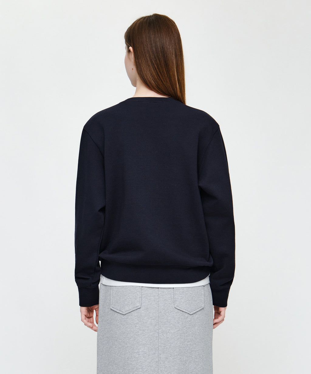 Marithe & Francois Girbaud - Small Classic Logo Embroidery Sweatshirt (Navy) product image 3 | TRAB K-Fashion Australia