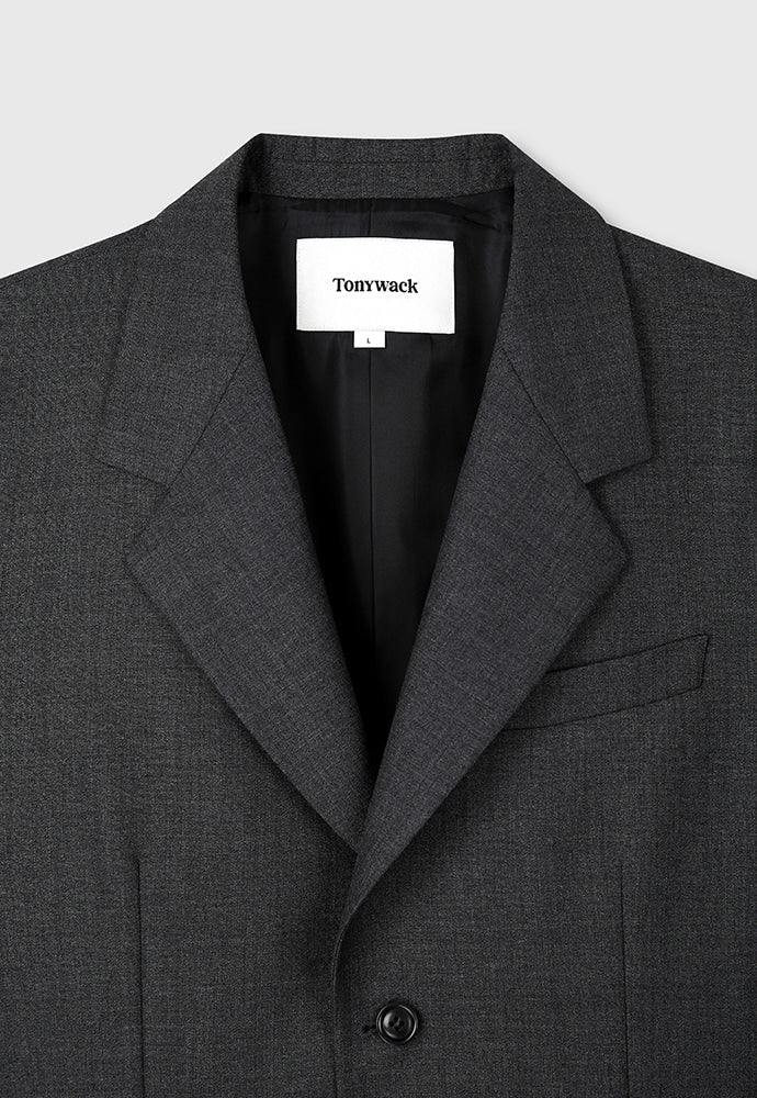 Tonywack - Virgin Wool Relaxed Tailored Jacket (Grey) product image 10 | TRAB K-Fashion Australia