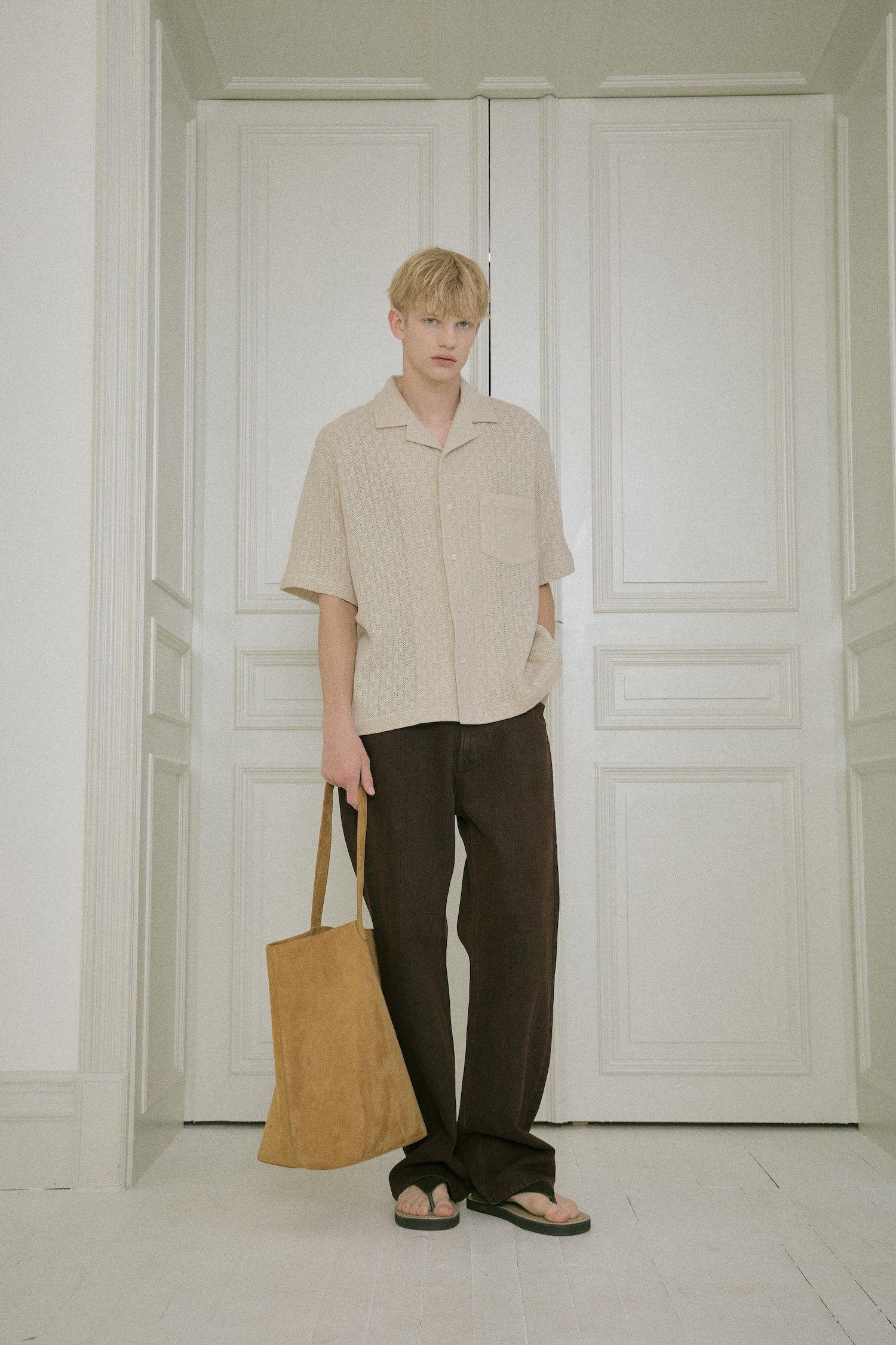 STU - Back Raglan Jacquard Shirt (Ivory) product image 8 | TRAB K-Fashion Australia