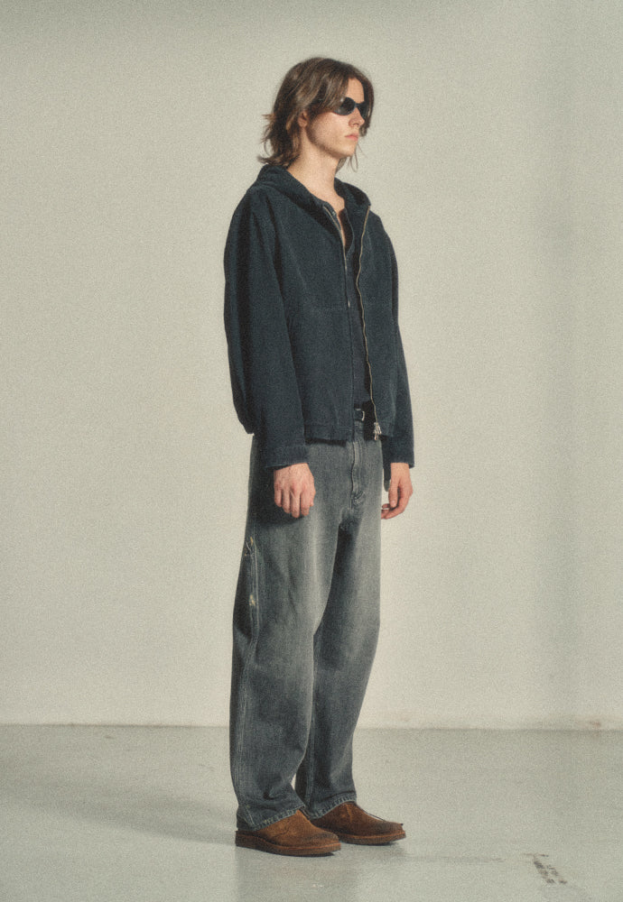 Art if acts - Cotton Hood Zip-up (Vintage Black) product image 2 | TRAB K-Fashion Australia