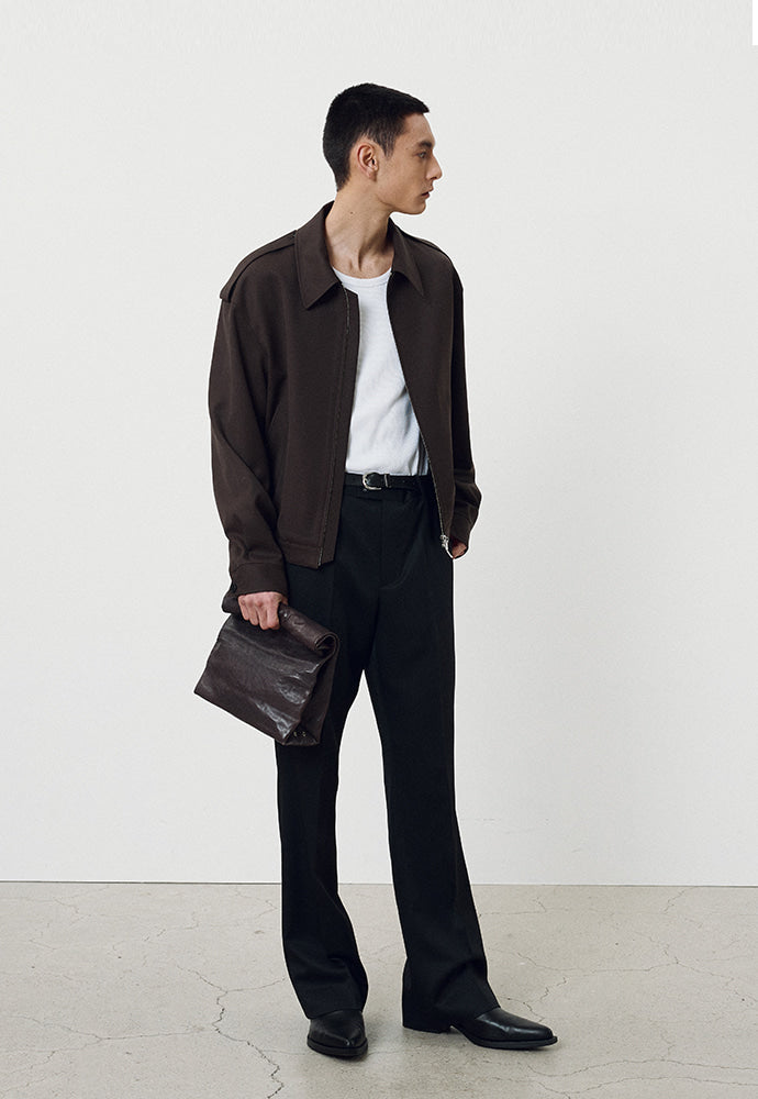 Tonywack - Wool Twill Epaulet Blouson (Brown) product image 2 | TRAB K-Fashion Australia