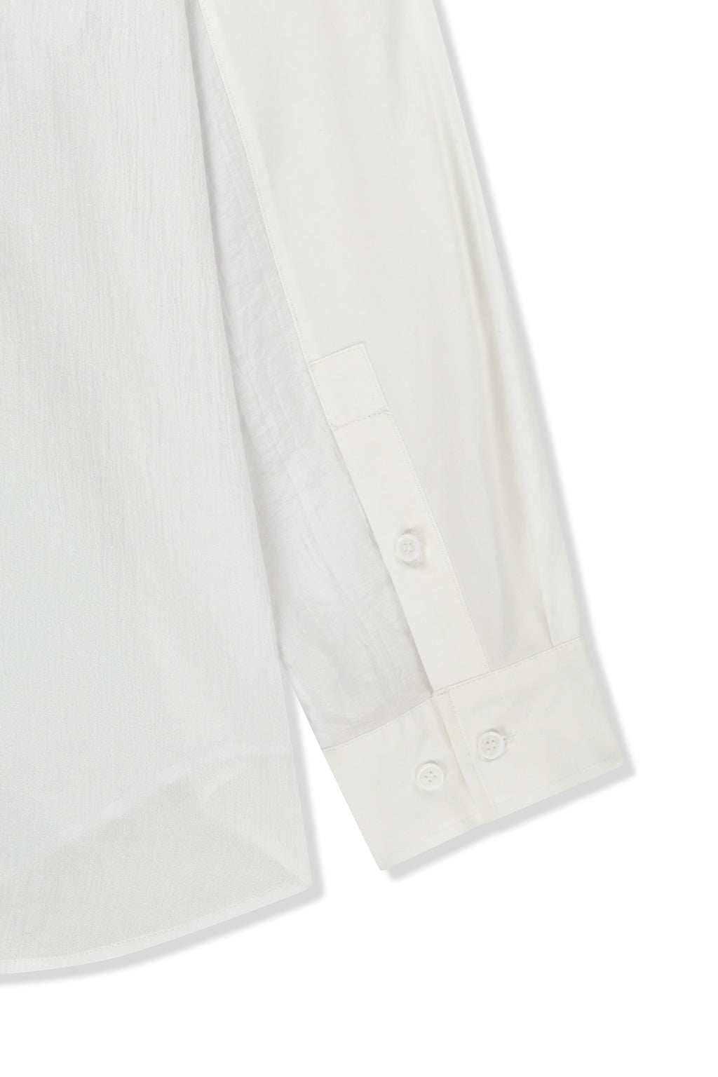 Matin Kim - Mixed Panel Over Fit Shirt (White) product image 5 | TRAB K-Fashion Australia