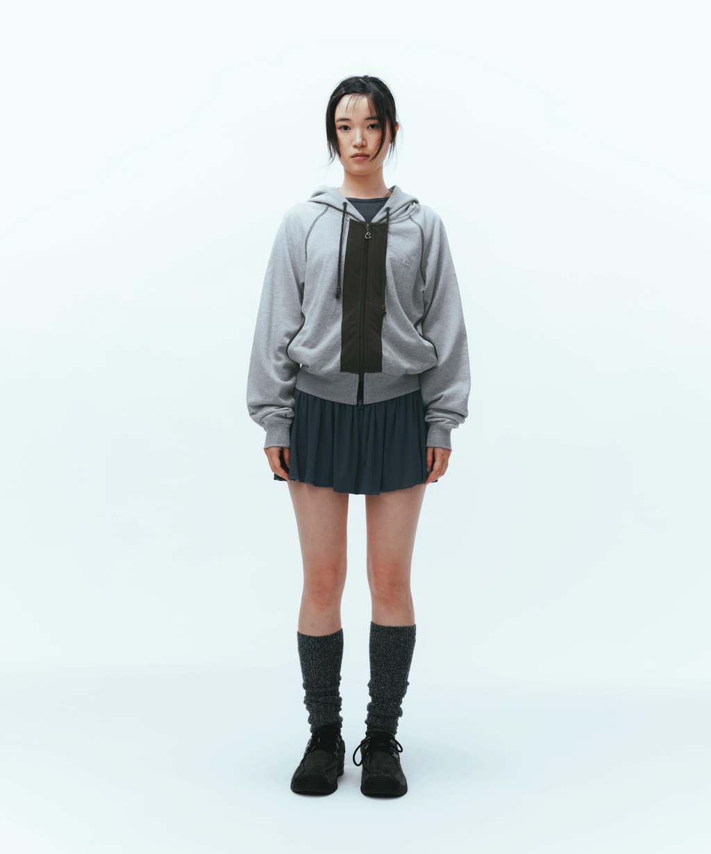 Coyseio - Puckering Hood Zip-Up (Grey) product image 1 | TRAB K-Fashion Australia