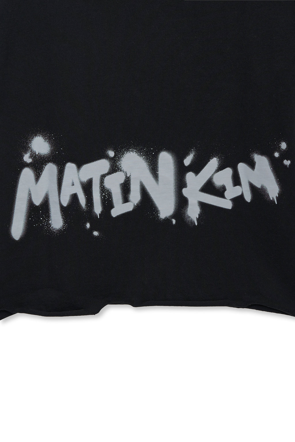 Matin Kim - Raw Cut Graffiti Logo Top (Black) product image 4 | TRAB K-Fashion Australia