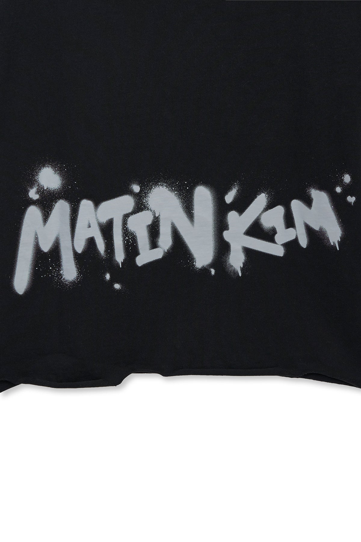 Matin Kim - Raw Cut Graffiti Logo Top (Black) product image 4 | TRAB K-Fashion Australia