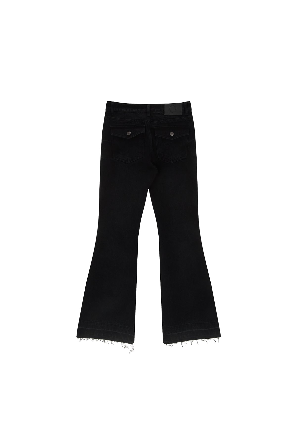 Matin Kim - Back Pocket Point Washed Boots Cut Denim Pants (Black) product image 2 | TRAB K-Fashion Australia