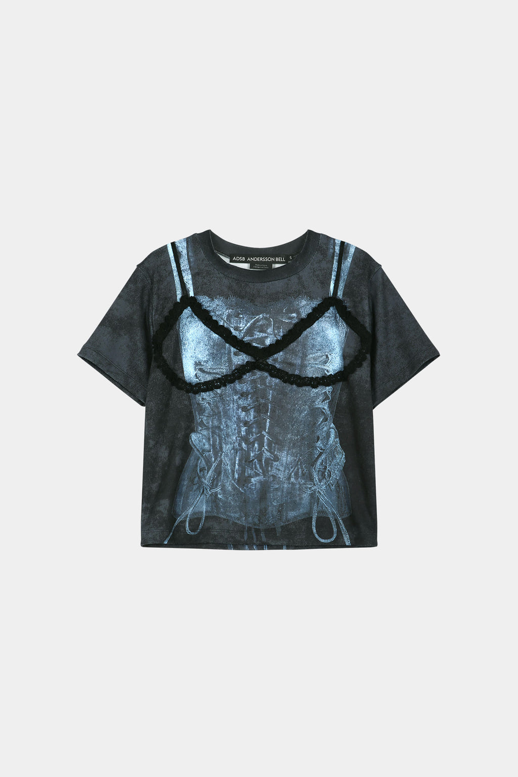 Andersson Bell - [Pre-Order – Ships June 19] Lingerie Trompe-L'oeil Graphic T-Shirt (Charcoal) product image 8 | TRAB K-Fashion Australia