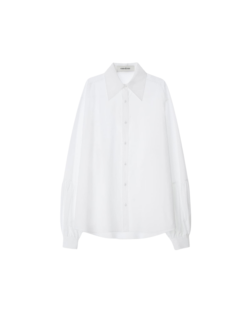 Kimhe Kim - Puff Sleeve Oversized Cotton Shirt (White) product image 1 | TRAB K-Fashion Australia