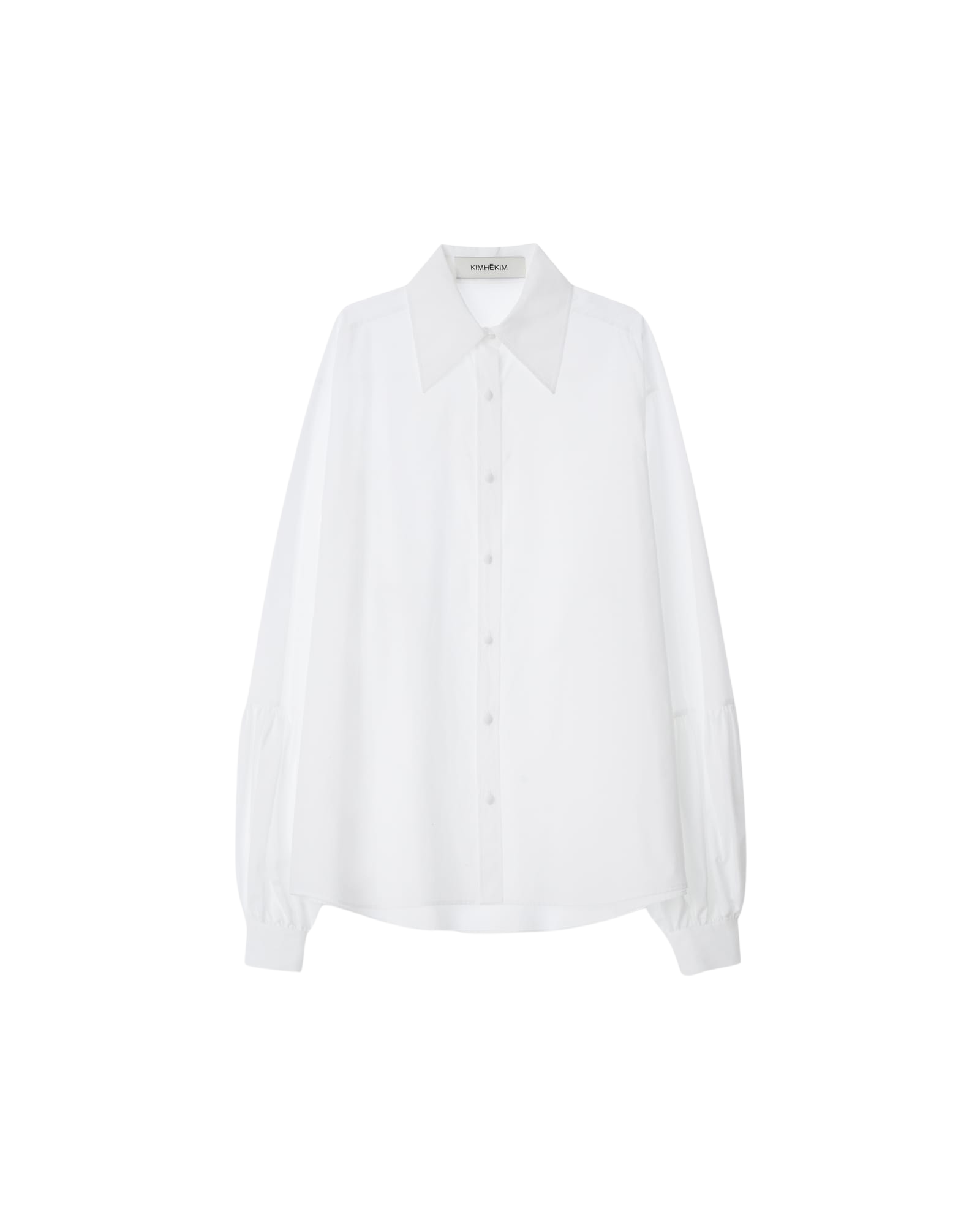 Kimhe Kim - Puff Sleeve Oversized Cotton Shirt (White) product image 1 | TRAB K-Fashion Australia