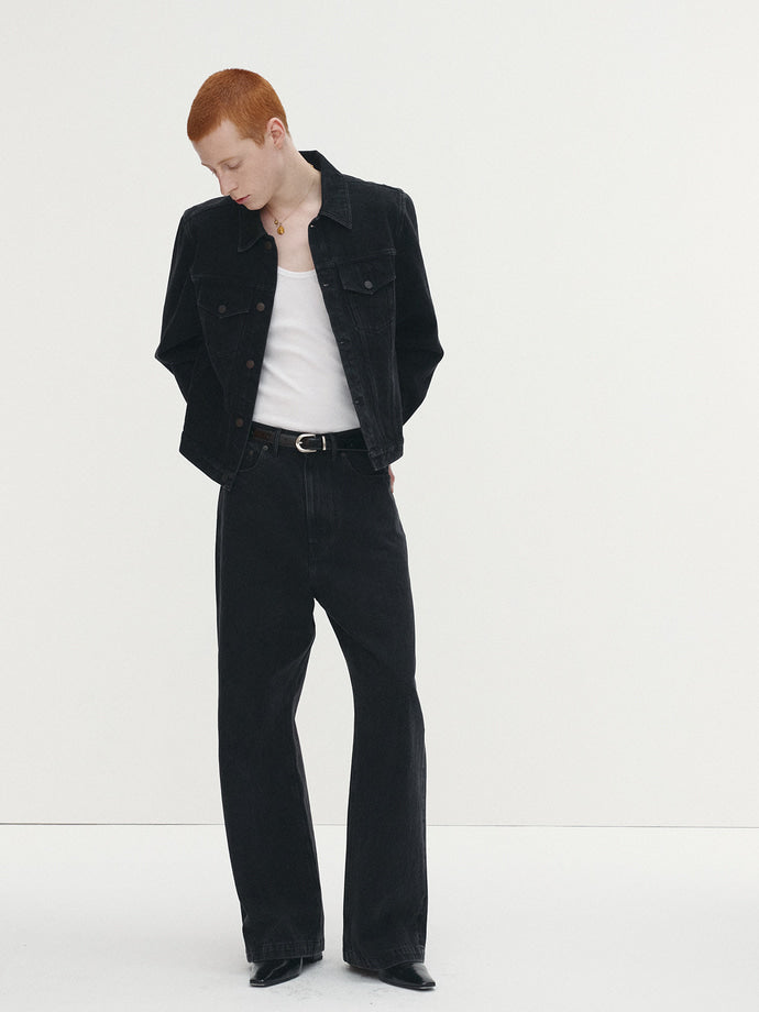 Tonywack - Wide-Leg Denim Jeans (Washed Black) product image 1 | TRAB K-Fashion Australia