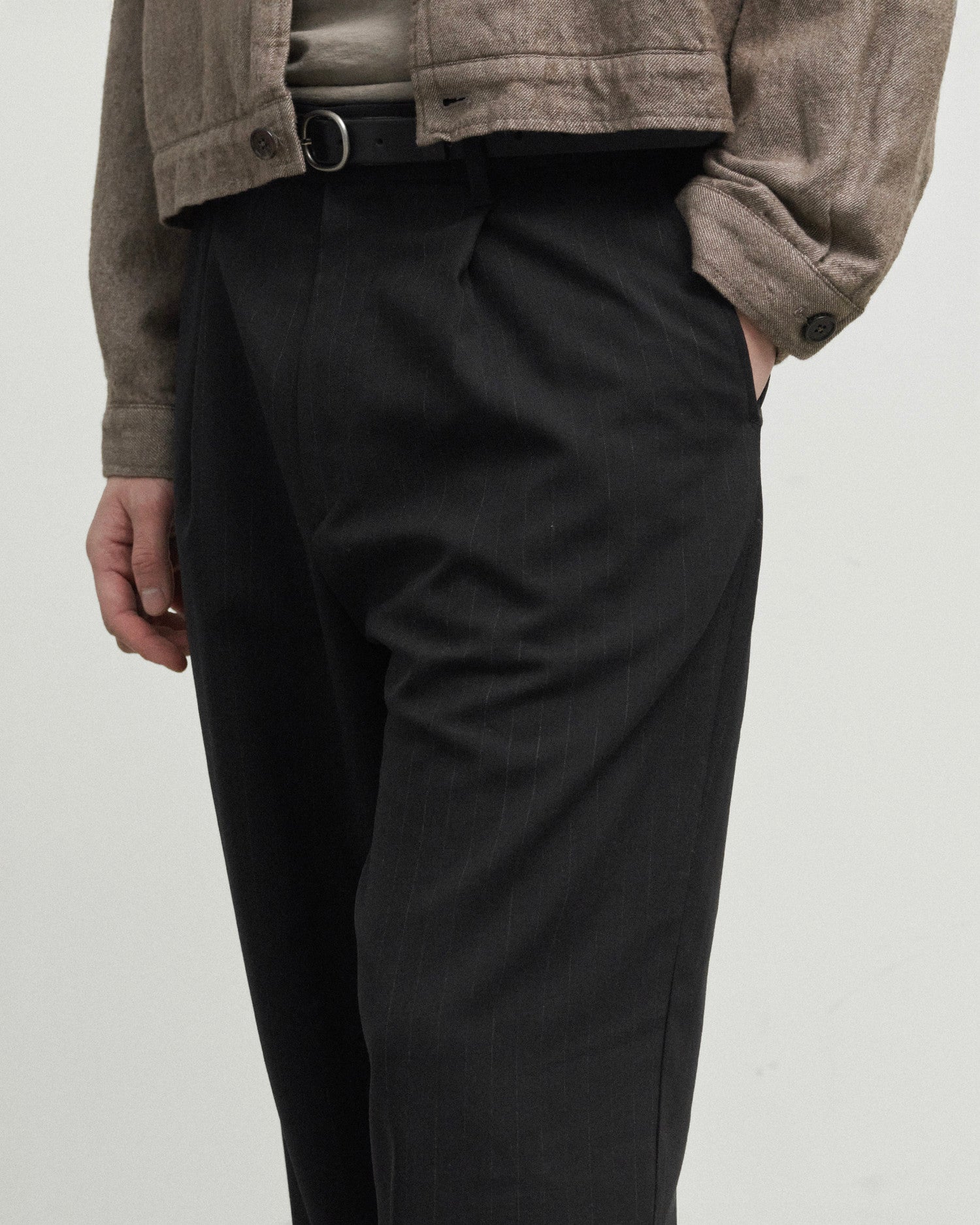 Brownyard - Wool One Tuck Trouser (Black Stripe) product image 5 | TRAB K-Fashion Australia