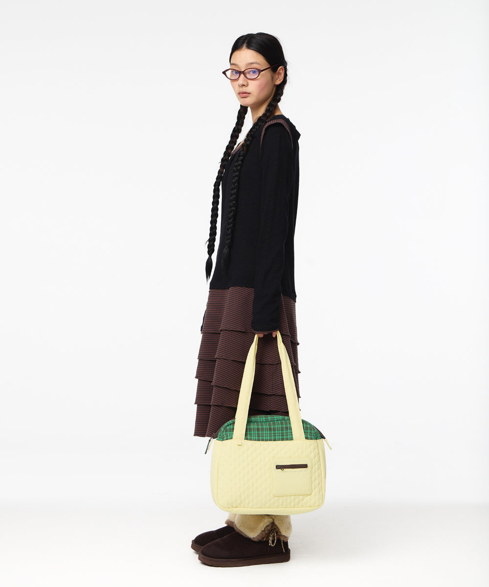 Coyseio - Check Quilted Tote Bag (Yellow) product image 6 | TRAB K-Fashion Australia