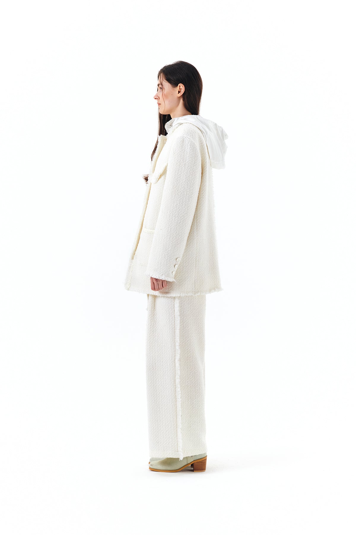 Matin Kim - Tweed String Wide Trouser (Ivory) product image 6 | TRAB K-Fashion Australia