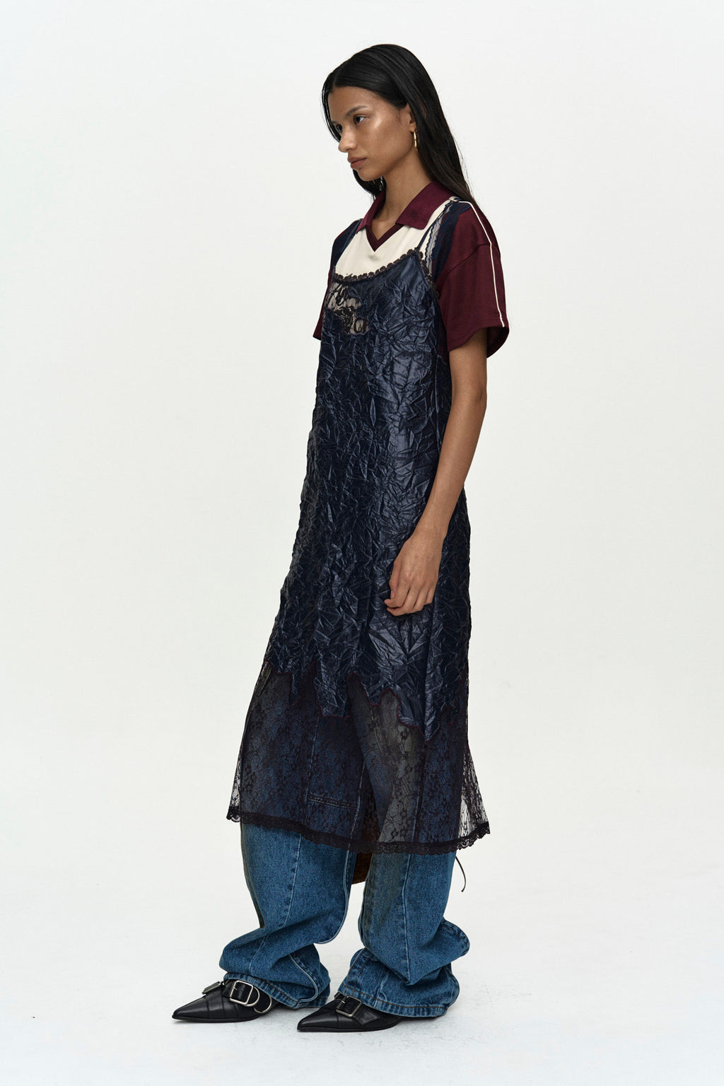 Andersson Bell - Embroidery Lace Dress (Navy) product image 2 | TRAB K-Fashion Australia