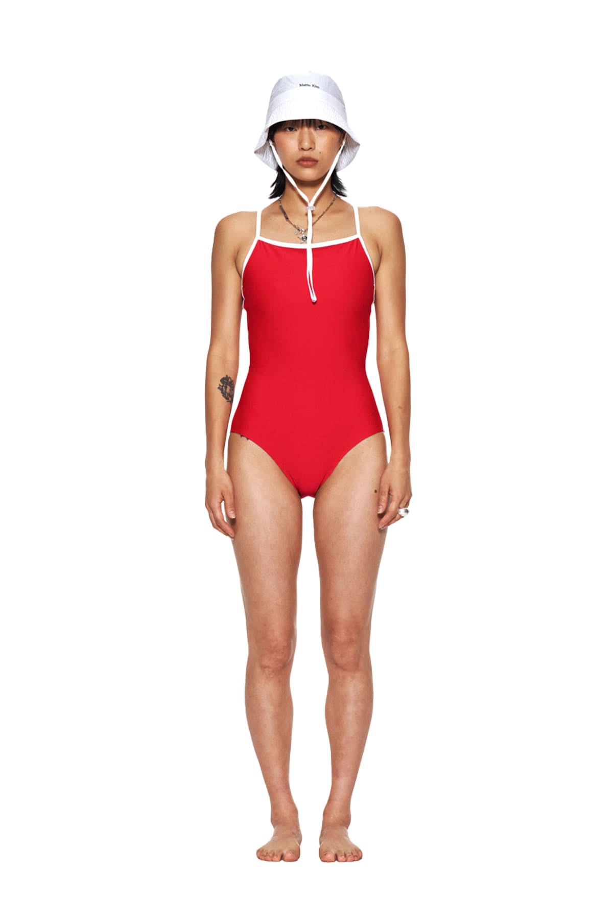 Matin Kim - Logo Strap Swimsuit (Red) product image 10 | TRAB K-Fashion Australia