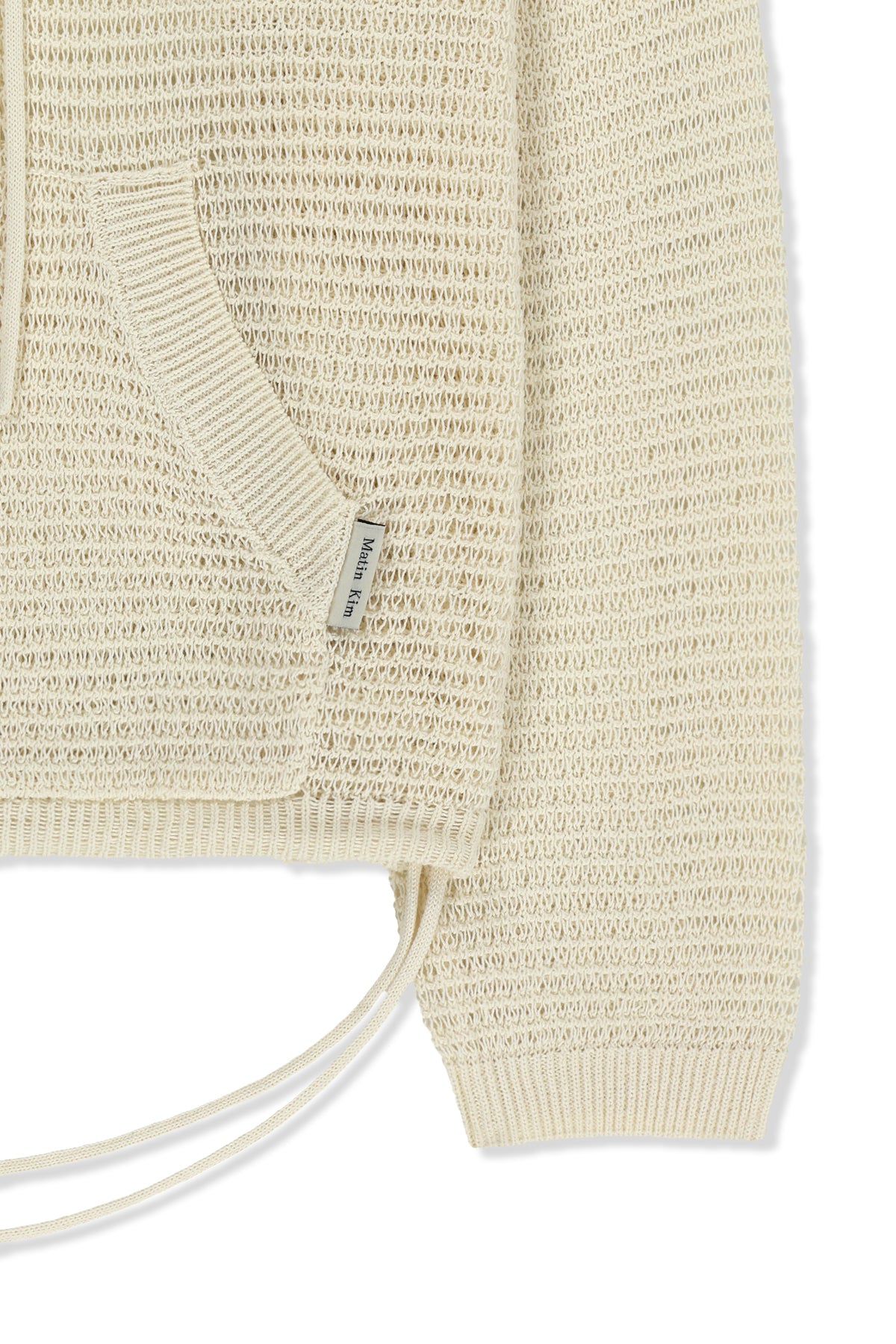 Matin Kim - Oversized Mesh Knit Hoodie (Cream) product image 4 | TRAB K-Fashion Australia