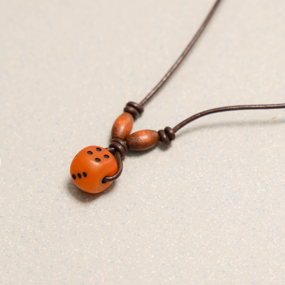 Towtow Archive - Bone Dice Necklace (Brown) product image 2 | TRAB K-Fashion Australia