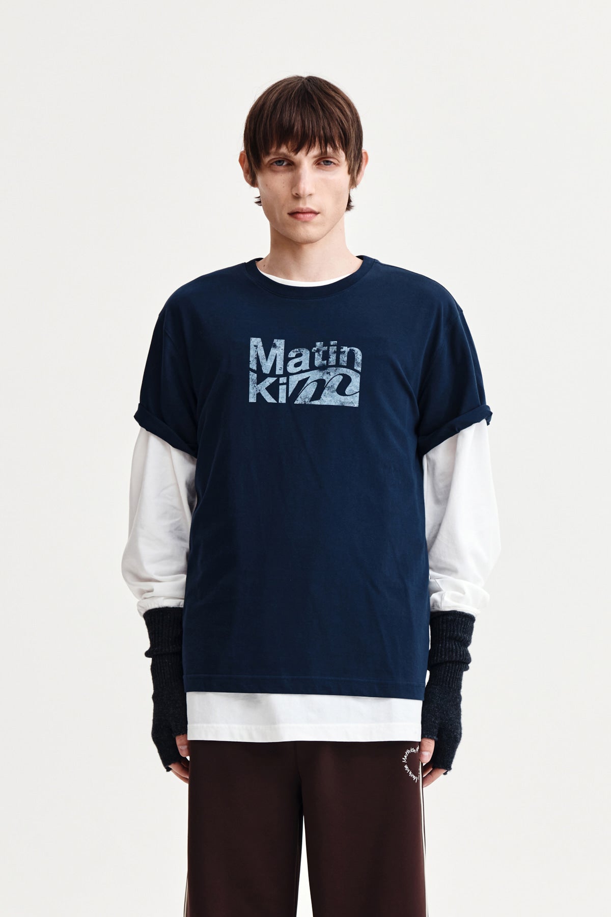 Matin Kim - Wavy Logo Graphic Top (Navy) product image 5 | TRAB K-Fashion Australia