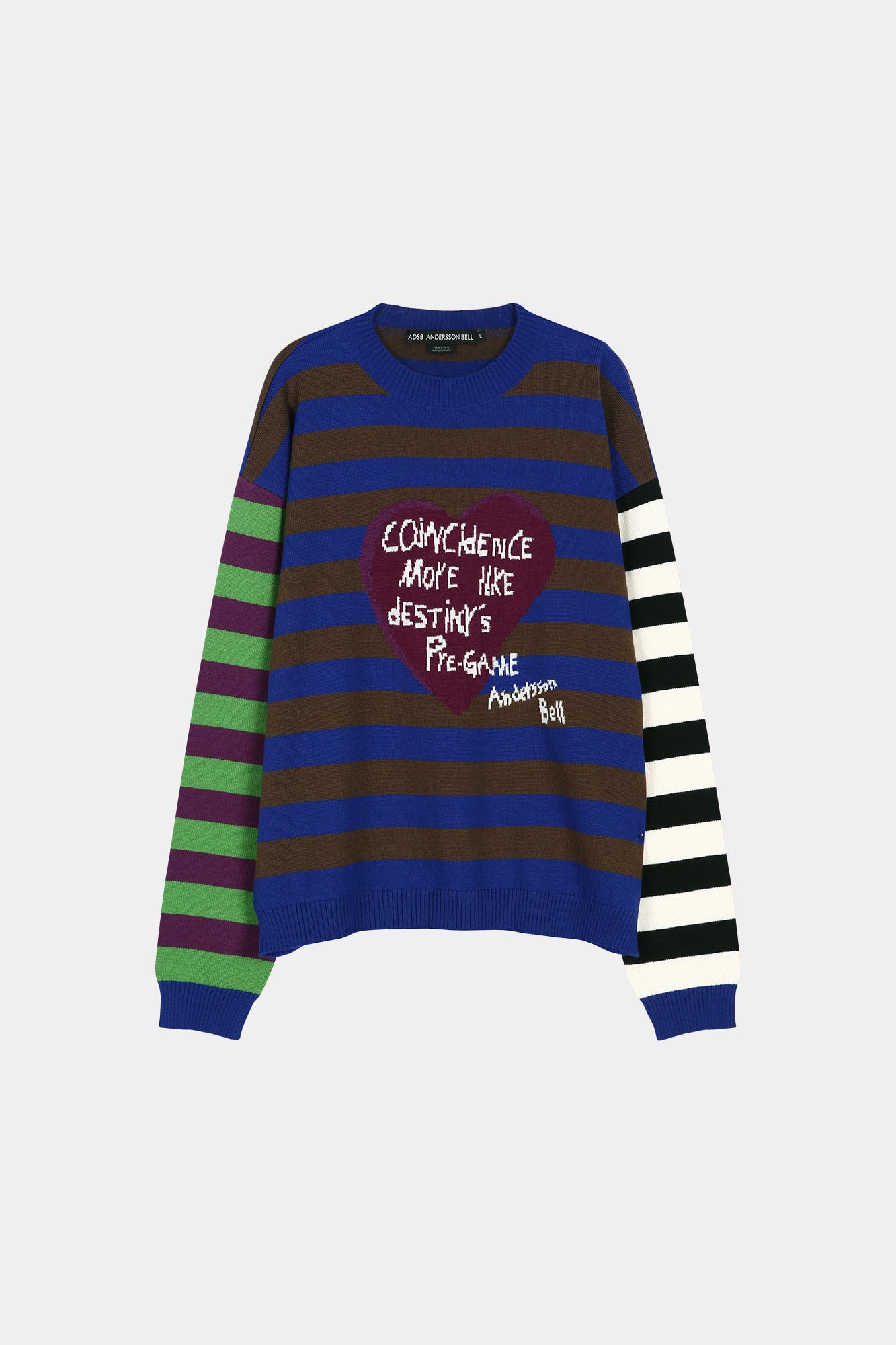 Andersson Bell - Boy's Heart Message Crew-Neck Sweater (Blue/Green) product image 6 | TRAB K-Fashion Australia