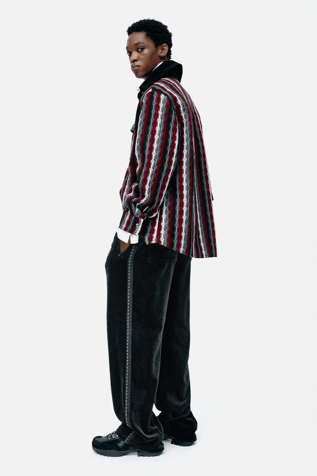 Andersson Bell - Unisex Velvet Track Pants (Black) product image 2 | TRAB K-Fashion Australia