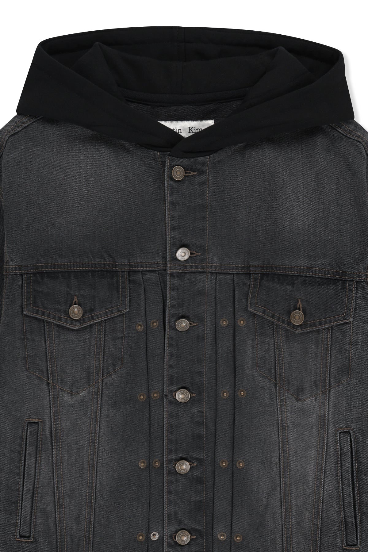 Matin Kim - Western Panel Hooded Denim Jumper (Black) product image 3 | TRAB K-Fashion Australia