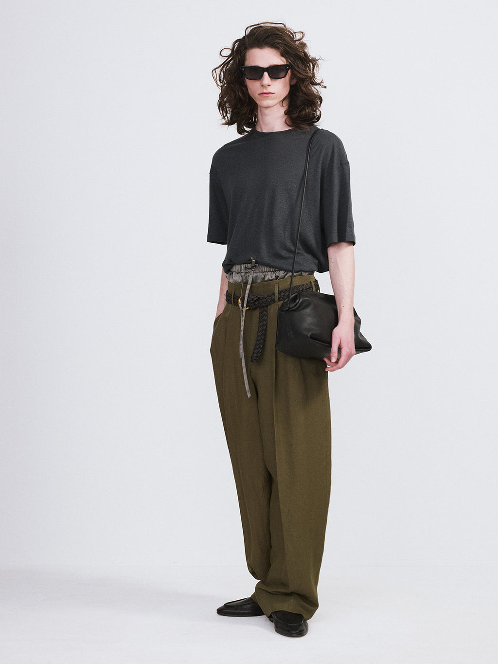 Recto - Linen Blend Pleated Pants (Khaki) product image 2 | TRAB K-Fashion Australia
