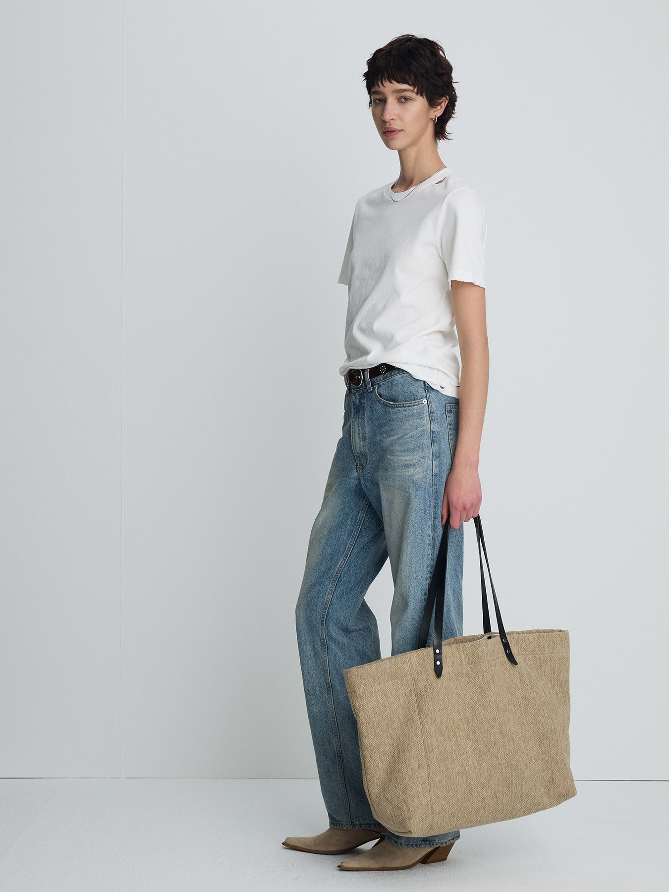 Tonywack - Hand Distressed Vintage Cotton T-Shirt (White) product image 2 | TRAB K-Fashion Australia