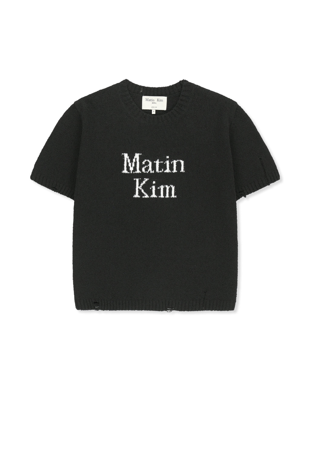 Matin Kim - Half Sleeve Logo Pullover (Black) product image 1 | TRAB K-Fashion Australia