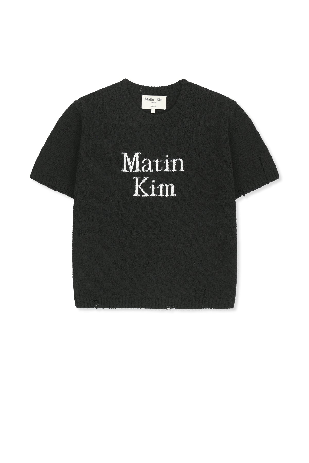 Matin Kim - Half Sleeve Logo Pullover (Black) product image 1 | TRAB K-Fashion Australia