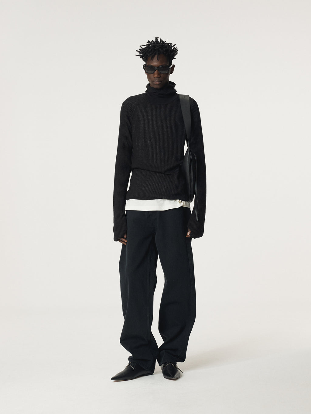 Recto - Slim Fit Balaclava Knit Top (Black) product image 2 | TRAB K-Fashion Australia